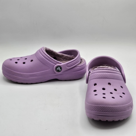 Crocs fleece lined clog purple lilac size 1 - Picture 2 of 15